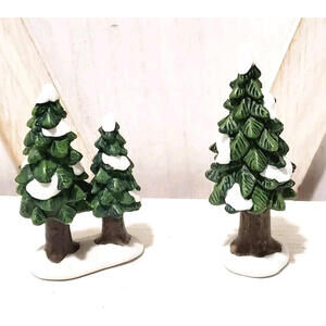 VINTAGE 2003 Grandeur Noel Victorian Village "Replacement" Snow Capped Trees